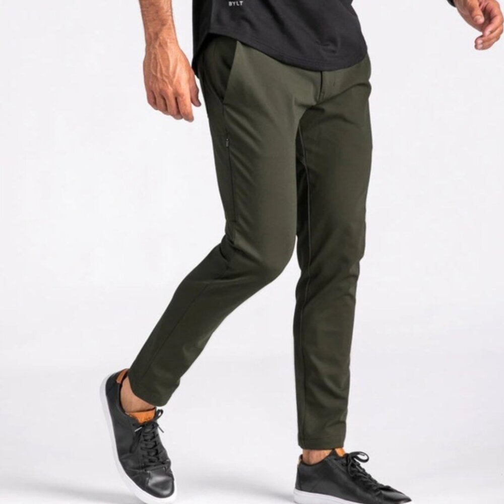 BYLT Everyday Pant 2.0 - Slim Fit in Dark Olive Green